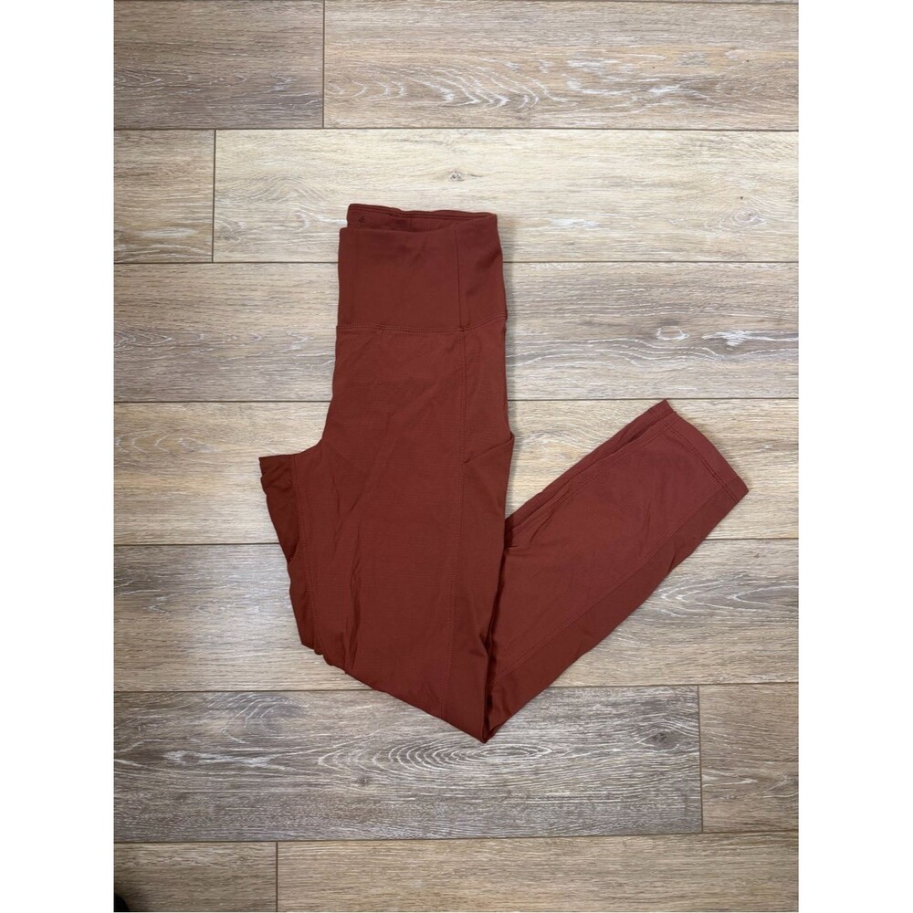 Athleta Trekki Hybrid Crop Rust Leggings Sz 2 - Picture 1 of 4